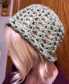 These hats are the hottest items at the moment, and it's easy to see why!   This hat is designed to be super comfortable, great for everyday and everything. Wonderful stretchy crochet design is great for anyone. Wear it on the beach, running, shopping, fair or festival, hiking, biking, and so on. Or you could wear it, just cause you like the way it looks on you! This is an open lace split shell crochet stitch, perfect for year round wear. It is super soft and stretchy making this a great gift.  Will fit ladies, 20 inches to 24 inches. One size fits most. Do feel free to contact me if you have any questions or comments. Shell Crochet Stitch, Shell Crochet, Stretchy Crochet, Beach Running, Crochet Design, Crochet Stitch, Skull Cap Beanie, Skull Cap, Crochet Designs