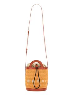 Two-tone leather and raffia Tropicalia bucket bag Width: 17 cm Height: 18 cm Depth: 16 cm Handle height: 4 cm Min shoulder strap length: 48 cm Max shoulder strap length: 58 cmGender: WOMENMaterial: EXTERIOR: 100% LEATHER 100% RAFFIA LINING: 100% FABRIC FINISHING: GOLDEN METALColor: MULTICOLOUREDMade in: ITProduct ID: SCMP0056Q1P3860 ZO709*Import tax/duty will be calculated at checkout (If applicable) Designer Natural Bucket Straw Bag, Designer Natural Straw Bucket Bag, Designer Bucket Bag With Leather Handles In Natural, Designer Summer Bucket Bag With Leather Handles, Designer Summer Straw Bag With Detachable Strap, Designer Natural Bucket Bag With Leather Handles, Tan Bucket Bag With Handles, Designer Summer Bucket Bag For Vacation, Designer Beige Bucket Bag For Summer