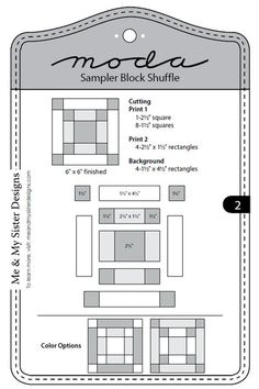 a sample sheet for the modela quilt pattern