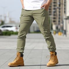 Season:Spring   Fall; Fabric:Polyester; Gender:Men's; Style:Sports,Fashion; Occasion:Holiday,Daily,Casual; Fit Type:Regular Fit; Function:Wearable; Waistline:Mid Waist; Pattern:Plain; Design:Multi Pocket,Elastic Cuff,Elastic Waist; Pants Type:Cargo Pants,Tactical Pants,Cargo Trousers; Fly Type:Elasticity; Front page:FF; Listing Date:11/17/2023; Hips:; Length:; Waist: Khaki Cargo Jeans For Outdoor Activities, Baggy Khaki Cargo Pants For Outdoor, Green Cargo Pocket Joggers For Outdoor, Solid Cargo Jeans For Outdoor, Baggy Combat Cargo Pants For Outdoor Activities, Stretch Green Cargo Pants For Outdoor Activities, Green Stretch Cargo Pants For Outdoor, Green Stretch Cargo Pants For Outdoor Activities, Casual Khaki Cargo Pants For Outdoor