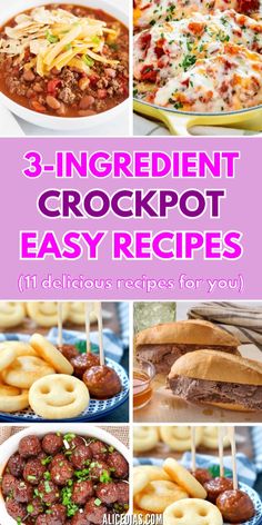 three ingredient crockpot easy recipes