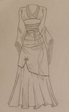 a drawing of a dress on a mannequin