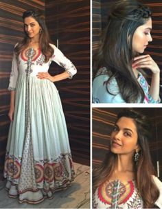 Deepika Padukone Hair, Saree Bollywood, Estilo Hippie, Desi Clothes, Glam Look, Indian Couture, Anarkali Suit, Anarkali Dress