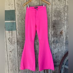 Country Music Festival Staple!!! Low Rise Hot Pink Flare Leg Stretchy Jeans. Jc Jo Jeans - Nwt High Waist Pants For Spring Concerts, Trendy Fall Concert Pants, Trendy Cotton Pants For Concert, Trendy Fall Pants For Concerts, Casual Pants For Concert In Spring, Fitted Cotton Pants For Concerts, Stretch Bottoms For Spring Concert, Spring Stretch Bottoms For Concert, Spring Concert Fitted Pants