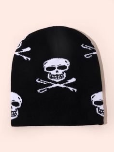 Beanie Ideas, Graphic Beanie, Beanie Design, Y2k Hat, Cool Beanies, Skull Beanie, Skull Hat, Gothic Gifts, Beanie Hats For Women