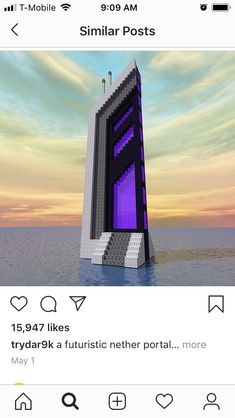 an image of a building made out of legos and text reads minecraft build creations follow