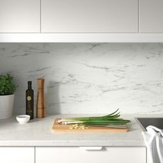 the kitchen counter is clean and ready to be used as an appliance for cooking