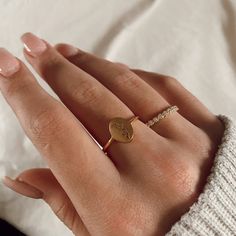 Personalized Birth Flower Ring Custom Dainty Ring Everyday | Etsy Dainty Rings With Initials For Everyday, Dainty Everyday Rings With Initials, Dainty Engraved Ring For Everyday, Minimalist Birthstone Rings For Valentine's Day, Minimalist Heart Initial Wedding Ring, Minimalist Initial Ring For Valentine's Day, Dainty Birth Flower Rings For Gift, Minimalist Rings For Everyday And Valentine's Day, Minimalist Everyday Rings For Valentine's Day