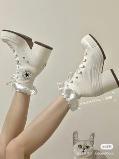 Boty Converse, Sepatu Platform, Mode Shoes, Heels Aesthetic, Cute Shoes Heels