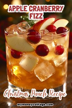 an apple cranberry fizz christmas punch recipe