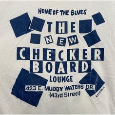 This vintage Hanes t-shirt features a Checker Board Lounge print, celebrating the home of the blues. Crafted from 100% cotton, it's both comfortable and durable. THIS IS A RARE FIND IF YOU ARE FAMILIAR WITH THE CHECKERBOARD LOUNGE STORY!  * XL Size * 100% Cotton * Crew Neck * Short Sleeves * Checker Board Lounge Print * Small stain on front * Longest length = 28 in * Waist = 20 in * Chest = 20 in * Shoulder = 19 in * Sleeves = 8 in Size: XL Features: * SHIRT Condition: Pre-Owned Good "Power Selling Mom Consignment" Checker Board, Muddy Waters, The Blues, Vintage Tee, Chicago Il, Vintage Tees, Vintage Tshirts, Colorful Shirts, Chicago