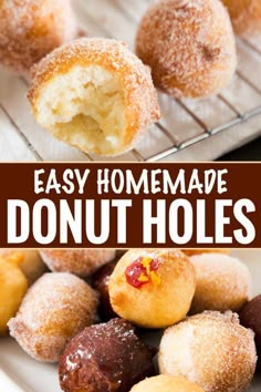 easy homemade donut holes on a cooling rack