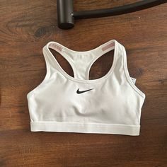 Not Worn. White Nike Sports Bra Nike Pro Bra, Sport Fits, Nike Bra, Workout Inspo, Athletic Clothes, Medium Support Sports Bra, Dance Clothes, Fashion Closet, White Sports Bra