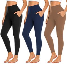 PRICES MAY VARY. 92% Polyester, 8% Spandex Imported ✔2 OUTER POCKETS - We have produced new pockets that can reduce the deformation, even if you put something in your pocket, it won’t look bloated and your pocket won’t sink.NEW YOUNG womens workout leggings have two large front pockets for your cell phone,credit cards, keys and coin purse. ✔3 PACK PERFECT VALUABLE - 3 pack basic black leggings with pockets can be used for a week's daily swap.The squat proof interlink fabric was developed to endu Workout Yoga Pants, Thermo Leggings, Womens Workout, Fleece Leggings, Leggings With Pockets, Workout Yoga, Gym Leggings, Squat Proof, Kids Luggage