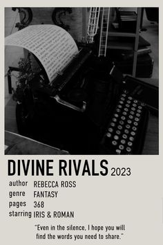 an old typewriter with the words divine rivals on it