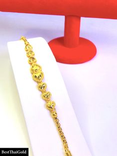 This Shop has a Special Free Gift (Chain) for Every Order. 😊🙏 Item: 1 x Bracelet For: Unisex Type: GOLD PLATED over Brass, Nickel free Gold Purity: 96.5% Surface: Sand Matted Length: ~ 6 inches Weight: ~ 11 grams Color: Yellow Gold ( slightly +/- from photo ) Handmade from Thailand. Thai gold plating technic really solid and stunning look. Rewarding your life from hard working, match up your dress, bridesmaid wedding engagement or a gift to someone special for you. The Craftsmanship of Thai Je Gold Plated Yellow Bracelet Jewelry, Yellow Gold Plated Bracelet Jewelry, Yellow Bracelet Jewelry For Festivals, Yellow Festival Bracelet Jewelry, Gold Bracelets For Festivals And Gifts, Yellow Adjustable Chain Bracelet, Yellow Adjustable Bracelet, Yellow Jubilee Bracelet For Anniversary, Anniversary Yellow Jubilee Bracelet