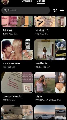 an iphone photo collage with many different pictures and words on the screen, including two women