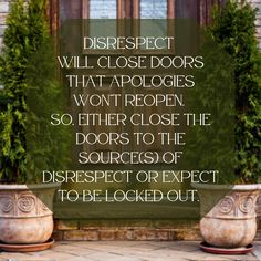 an image of a quote about doors to closed in front of a door with plants