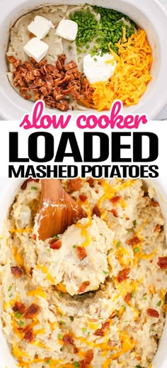 this slow cooker loaded mashed potatoes recipe is so good and easy to make