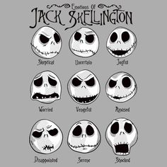 jack skellingon's faces and expressions for the jack skellingon movie