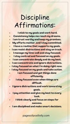 a poster with the words discripe affirmations on it and an image of