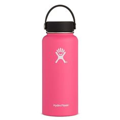 the hydro flask water bottle is shown in pink