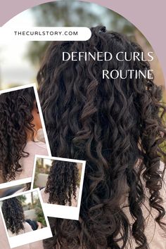 Curly hair, brunette with defined curls, ringlets, no frizz Curls Routine, Finger Coiling, Curl Routine, Define Curls, Finger Coils, Defined Curls