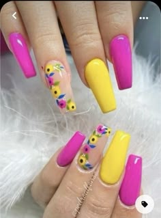 Cute Nail Art Designs, Easter Nails, Nails Toes, Coffin Nails Designs, Floral Nails, Fancy Nails, Pretty Acrylic Nails