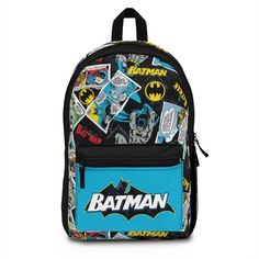 Batman DC Comics Backpack Features Batman and Robin comic strips and a Batman Logo on the front pocket Perfect for every day use or trips to the theme parks! Also a unique and adorable bag for school! Got space? With our roomy and durable backpack, you will have plenty! This bag is made from spun polyester and weights 1.3 lbs - just enough to be light, strong and long-lasting. Grab it, stow it, throw it onto the seat next to you, this backpack can take it, and so will you, wherever you go! : 100 Bat Man And Robin, Robin Comic, Robin Comics, Bat Man, Durable Backpack, Fancy Packaging, Bag For School, Batman Dc, Batman And Robin