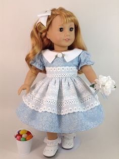 1950's-style Dress & Matching Petticoat in Blue for American Girl 18-inch Doll - Etsy 1950s Fashion Dresses, 1950s Fashion, Matching Dresses, Style Dress, American Girl, Fashion Dresses, Blue