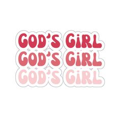 the words god's girl and god's girl are shown in pink letters