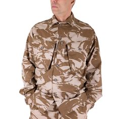 British army Desert camouflage field jacket/shirt This jacket features buttoned storm flap and front zip, adjustable buttoned cuffs, butonned rank tab. All buttons are sewed with cloth band Light yet durable fabric 70% cotton 30% polyester New, unissued condition. STANDARD SHIPPING Orders are shipping between 1-2 business days after payment has been received. Parcel tracking is only available on the UPGRADED STANDARD SHIPPING METHOD' at checkout, the 'standard shipping' option will mean the pack Combat Style Long Sleeve Utility Jacket For Hunting, Military Style Utility Jacket With Buttons For Outdoor, Military Camouflage Outerwear With Buttons, Military Style Khaki Utility Jacket For Hunting, Khaki Military Utility Jacket For Hunting, Military Button-up Utility Jacket With Cargo Pockets, Medicine Kit, Desert Camouflage, Soldier Field