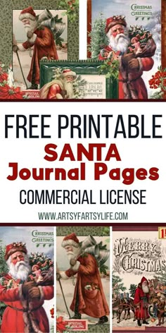 the free printable santa journal pages for kids and adults to use in their christmas crafts