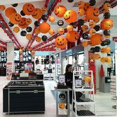 a store filled with lots of halloween decorations