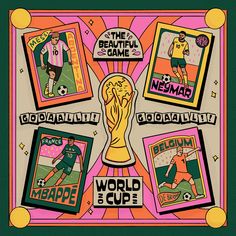 the official poster for the 2010 world cup is shown in this hand - drawn style