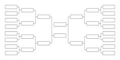 a blank tournament bracket is shown in black and white