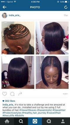 Weave With Shaved Sides, Sew In Bobs, Short Sew In Hairstyles, Bang Ideas, Shaved Sides And Back, Long Hair Shaved Sides, Attractive Hairstyles, Hair Stail, Hair Braid Patterns