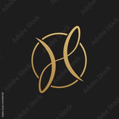 the letter o in a circle with gold accents on a black background, logo design