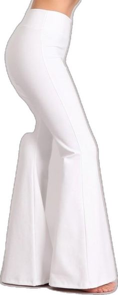 Chic White Fitted Flares, Chic Fitted White Flares, Elegant Stretch Elastane Flares, White Fitted Flare Bottoms, Fitted White Flare Bottoms, Stretch Wide Leg Pants With Flared Hem For Spring, Spring Stretch Wide Leg Pants With Flared Hem, Elegant Fitted Bottoms With Flared Hem, Formal Stretch Flare Pants