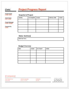 the project progress report is shown in this document, and it contains information for each project