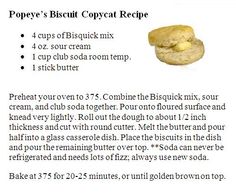 a recipe for biscuits with instructions on how to bake them in the oven