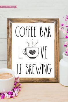 coffee bar love is brewing svg cut file