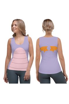 Complete your Cogsworth inspired Run Disney costume and get ready for your next 5K, 10K, Half or Marathon. Great for working out or to add a little pop of magic to your outfit.==Crop Top==Made from moisture wicking 82% polyester/18% spandex material. Fits true to size, but is a body-hugging fit, so if you want some more wiggle room we suggest going up a size. Crop top hits just above belly button and looks great with a high waisted pair of leggings or sparkle skirt.Crop Top Sizing:XS: Chest 33 ⅛ Purple Sleeveless Moisture-wicking Top, Fitted Tank Vest For Training, Fitted Moisture-wicking Tank Top For Workout, Purple Sleeveless Gym Tops, Purple Tank Top For Workout, Purple Sleeveless Moisture-wicking Activewear, Fitted Moisture-wicking Tank Top For Running, Purple Sleeveless Top For Light Exercise, Sleeveless Snug Fit Workout Top