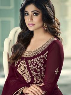 New Arrivals | Fresh Arrivals Indian Clothing - Buy at Inddus.com Maroon Anarkali, Ritu Varma