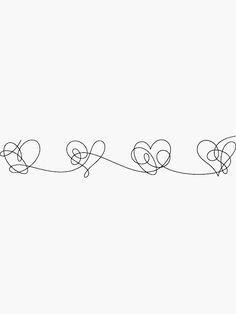 a line drawing of hearts on a white background with the word love written across it