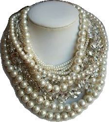 Glamorous White Pearl Necklace For Evening, Elegant White Necklace With Bling, White Bling Bridal Necklace For Wedding, Glamorous Pearl Embellished Necklace For Weddings, White Bridal Necklace With Bling For Wedding, White Bling Necklace For Wedding, White Bling Necklaces For Wedding, Glamorous White Pearl Necklace For Wedding, Glamorous Crystal Pearl Necklace For Wedding