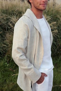 Elegant linen jacket form men . . #menslinencardigan #Linenjacket  #menslinencardigan #menslinenjacket #linenoutfit #elegantcardigan #summercardigan #greycardigan #mensfshion #linencoat #summerfashion #ethicalfashion #giftforhim Luxury Casual Men's Cardigan, Luxury Summer Men's Outerwear, Plus Size Men Linen Blazer, Luxury Men's Summer Outerwear, Luxury Menswear-inspired Cotton Outerwear, Luxury Linen Double-breasted Outerwear, Luxury Linen Double-breasted Suit, Luxury Linen Men's Outerwear, Luxury Elegant Men's Cardigan