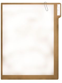 a brown clipboard with a white sheet of paper attached to the top and bottom