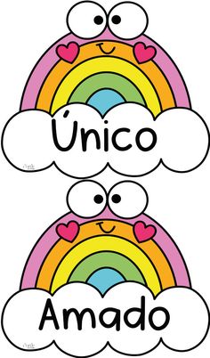 two rainbows with the words uno and amado