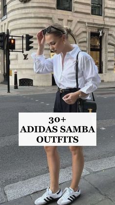 Check out 30 Adidas Samba outfits you can't miss on Pinterest right now! From trendy Samba Adidas outfits and chic Adidas Samba looks to pairing them with Skandinavian fashion, there's something for every style. Try a casual Samba outfit with baggy jeans or go for a cozy fall outfit with a cardigan. Explore winter outfit ideas, like a black jeans women outfit or stylish outfits with a white cardigan. Perfect inspo for back to school and beyond! White Samba Adidas Outfit, Adidas Samba Outfit Women, White Tennis Shoes Outfit, Outfits With Baggy Jeans, Red Nail Theory, Adidas Samba Women, Samba Adidas Outfit, Nail Theory, Samba Outfit Ideas